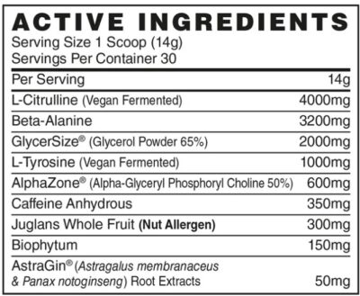 Naughty Boy Menace Preworkout p