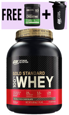 Optimum Nutrition gold standard whey protein + free steel shaker + creatine