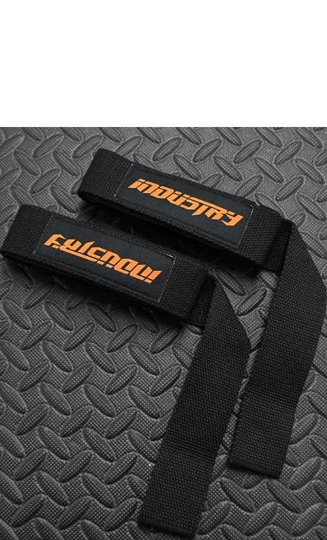 Industry Classic Lifting Straps - Black & Orange 2