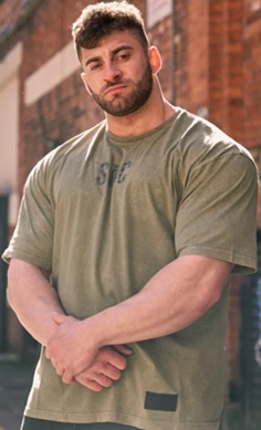 SUPPLEMENT NEEDS OVSD Drop Shoulder Acid Wash Tee khaki